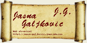 Jasna Galjković vizit kartica